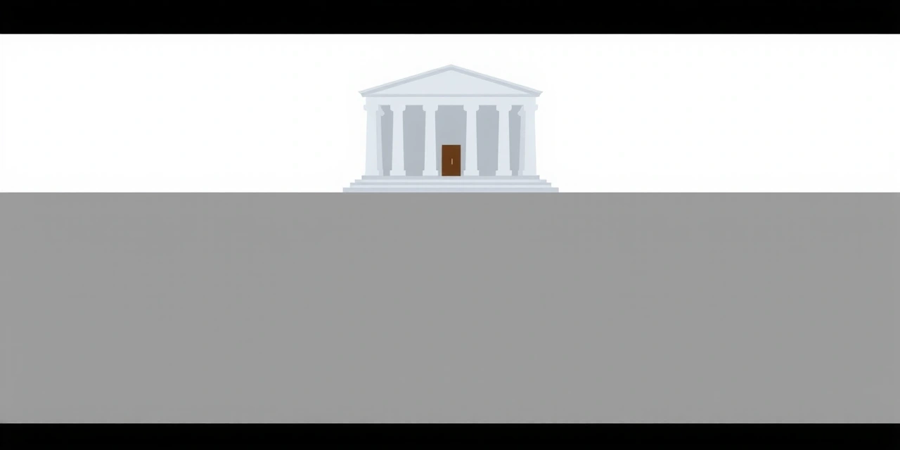 Illustration of a courthouse or scales of justice, representing legal jurisdiction